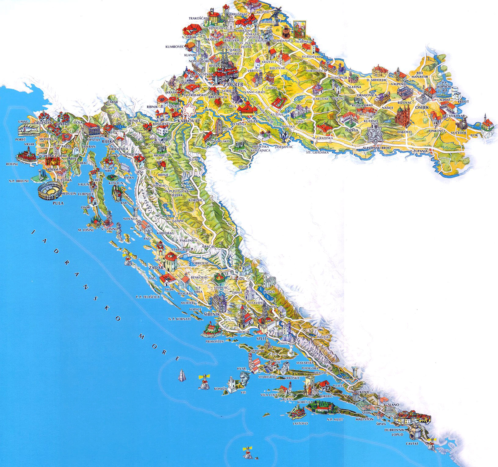Mapa Monumentos Croácia