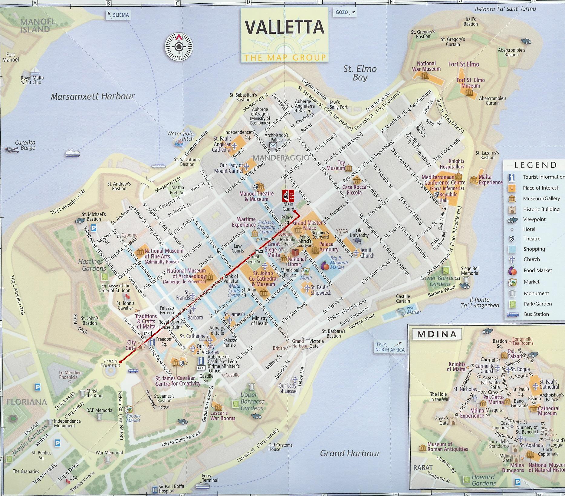 Mapa Monumentos Valeta