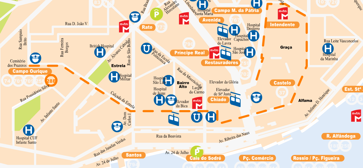 Mapa Eléctrico Lisboa | Mapa