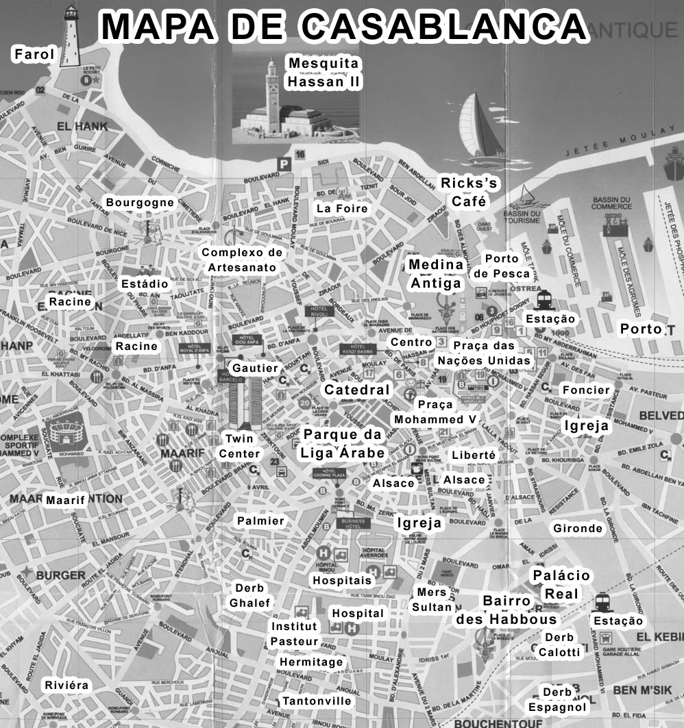 Mapa dos Monumentos de Casablanca