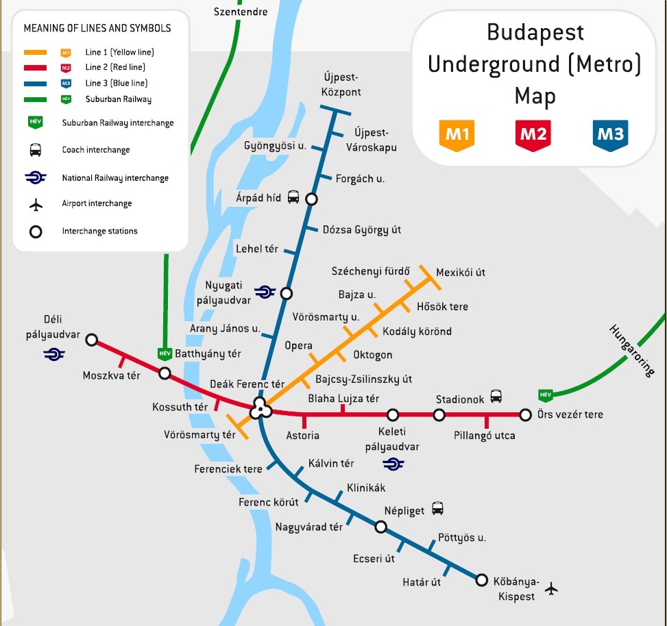 Mapa Metro Budapeste