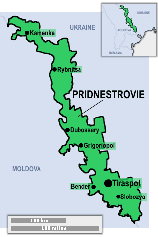 Mapa da Pridnestróvia, Mapa Transnístria