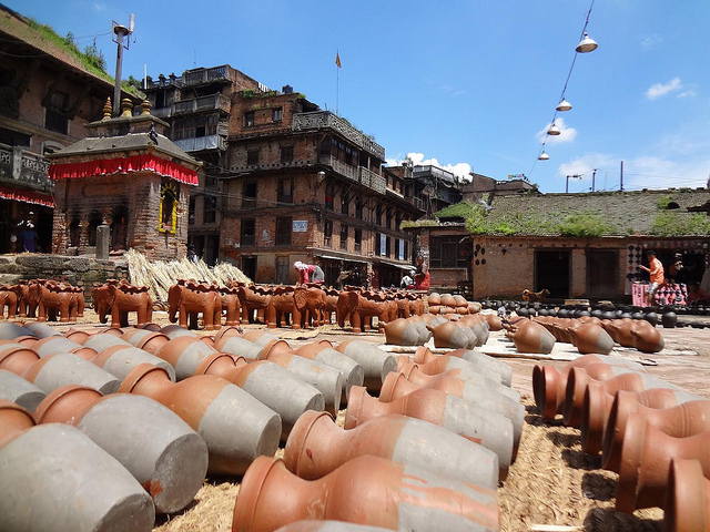 Praça da Cerâmica em Bhaktapur, Nepal