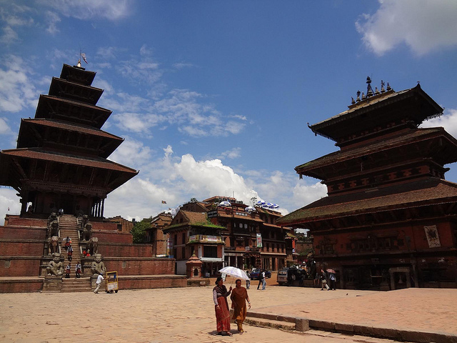 Praça Taumadhi em Bhaktapur Nepal