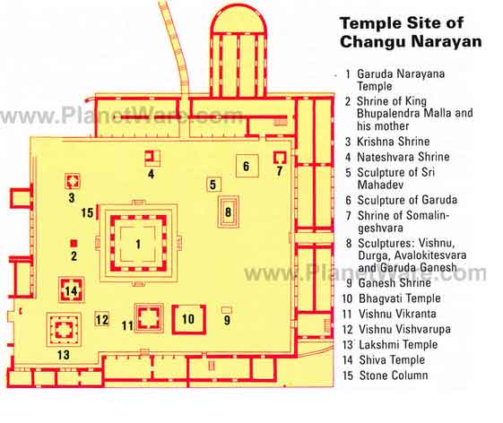 Mapa Templo Changu Narayan em Bhaktapur, Nepal