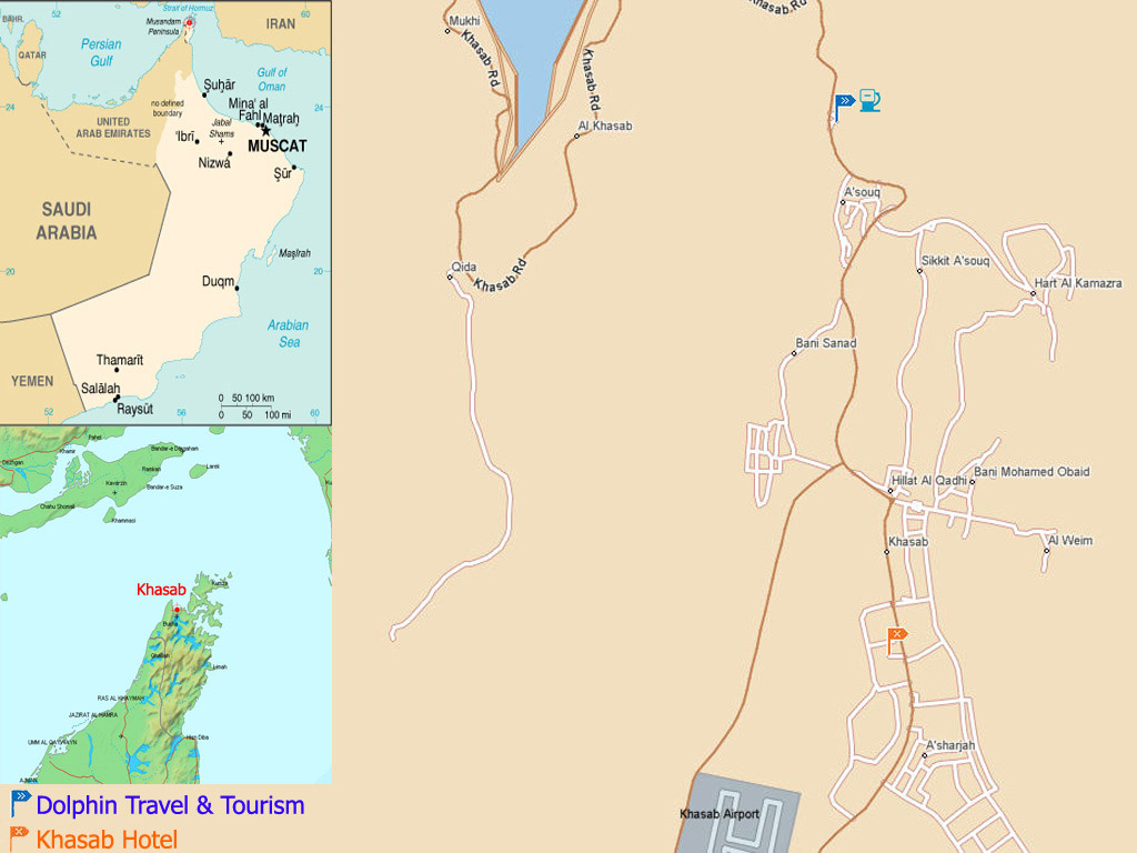 Mapa de Khasab, Ras Musandam