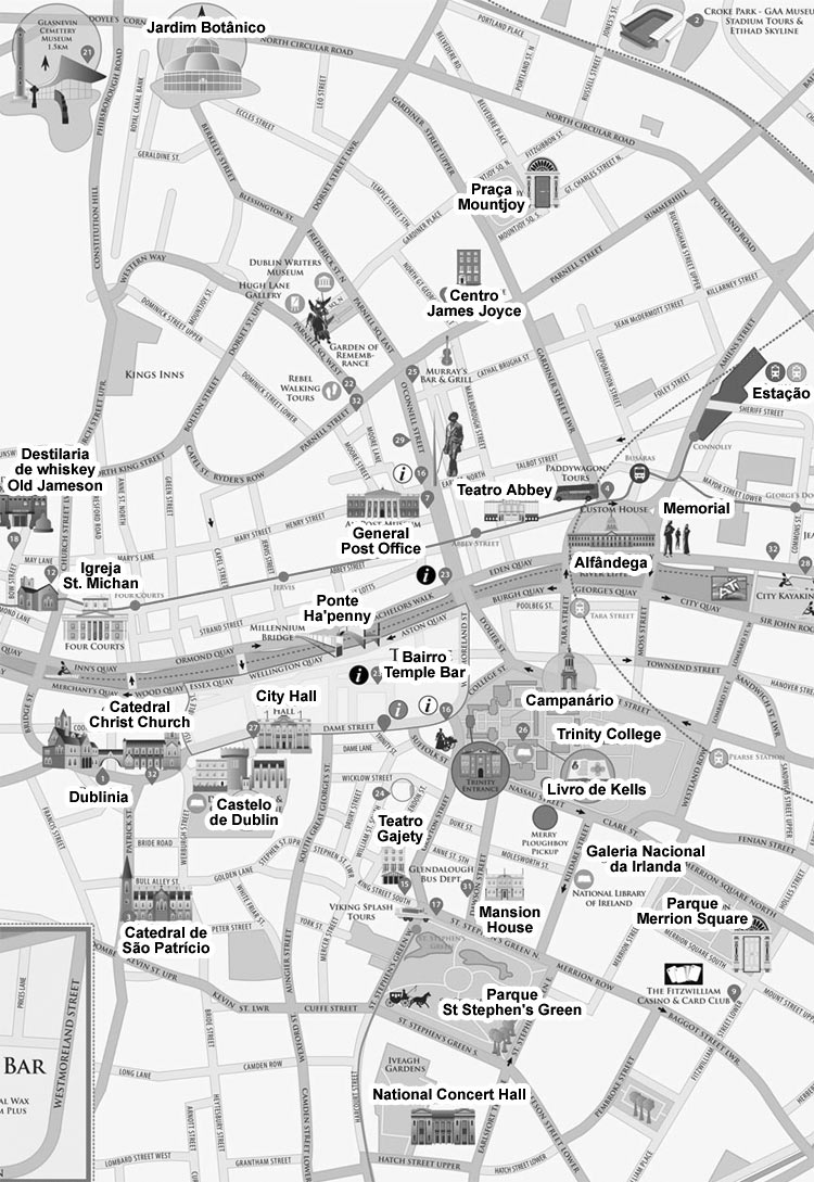 Mapa Monumentos de Dublin