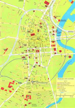 Mapa de Belfast, Irlanda do Norte