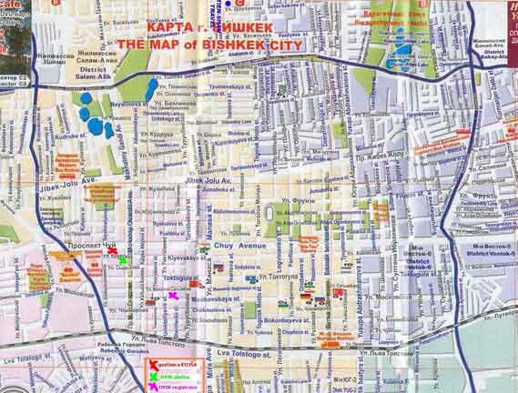 Mapa de Bishkek, Quirguistão