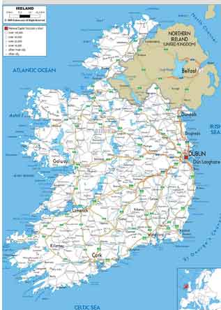 Mapa da Irlanda