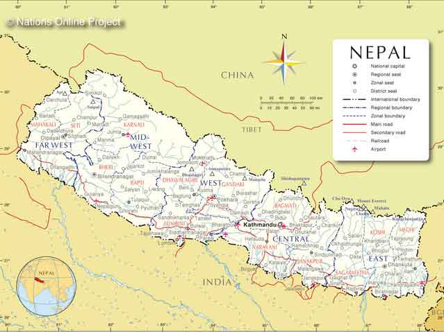 Mapa do Nepal
