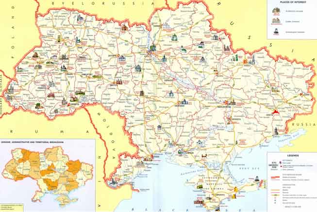 Mapa Turístico Ucrânia
