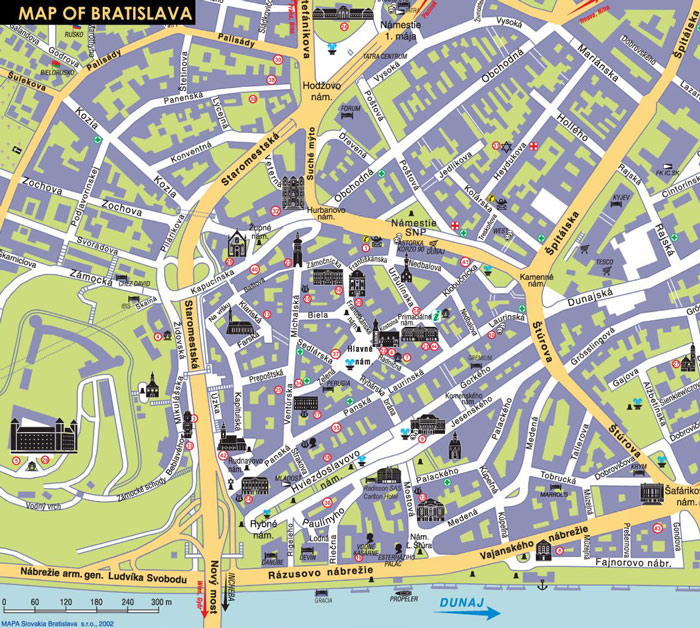 Mapas de Bratislava, Eslováquia 3