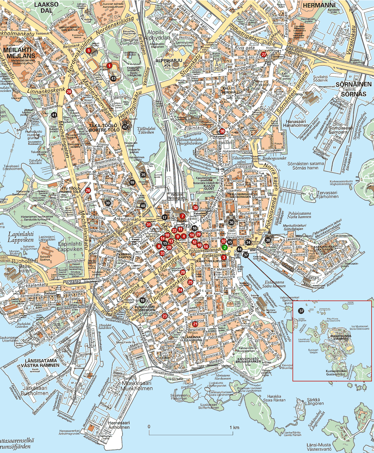 Mapa de Helsínquia, Finlândia 3