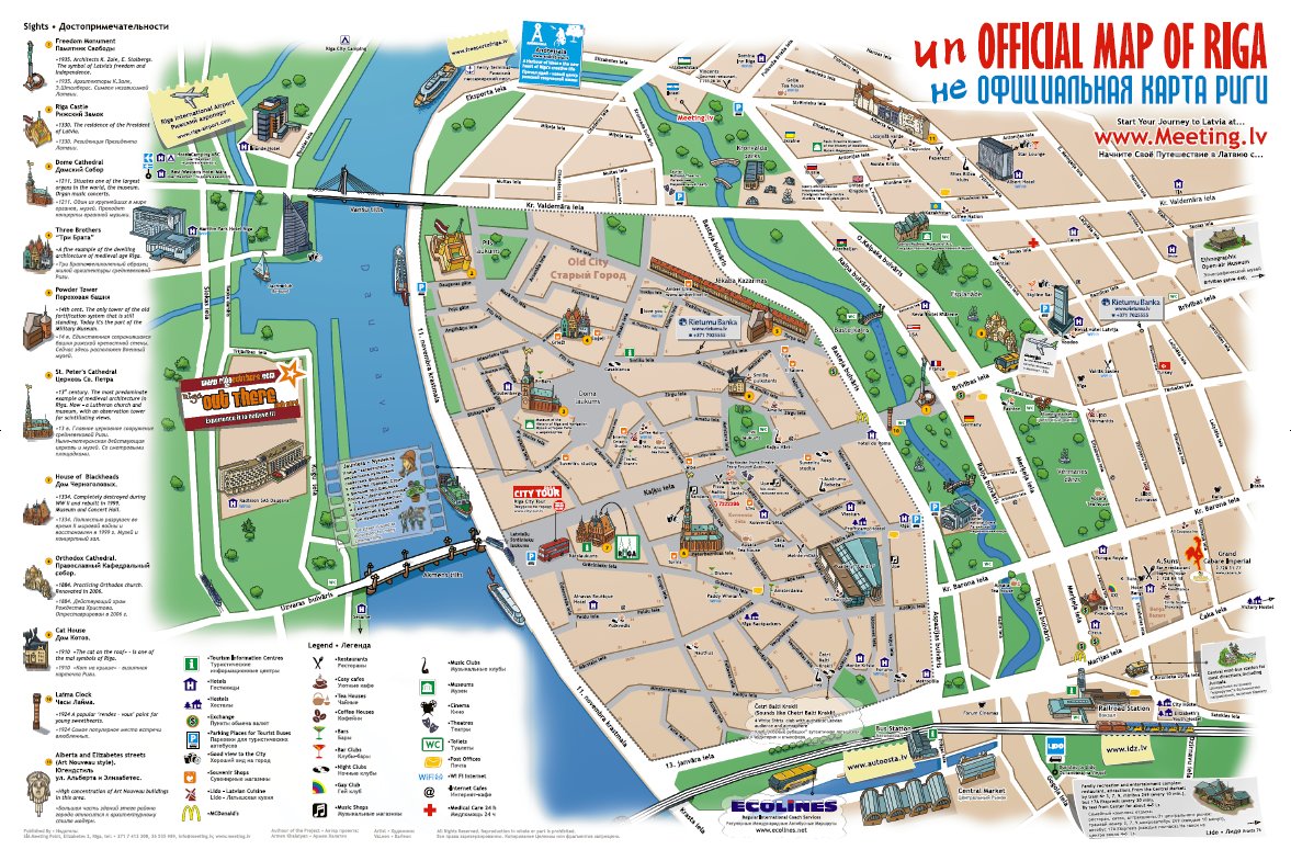 Mapa do Centro Histórico de Riga, Letónia 3