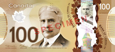 Dinheiro do Canadá, notas de Dólares canadianos