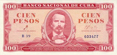 Moeda de Cuba, dinheiro de Pesos cubanos