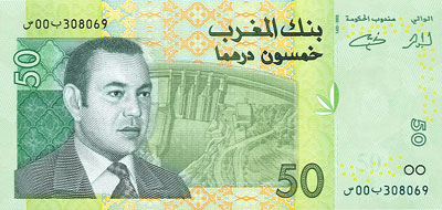 Notas de Dirham, dinheiro de Marrocos