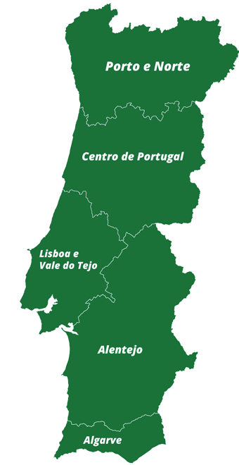 Mapa Portugal Regiões