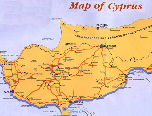 Mapa do Chipre