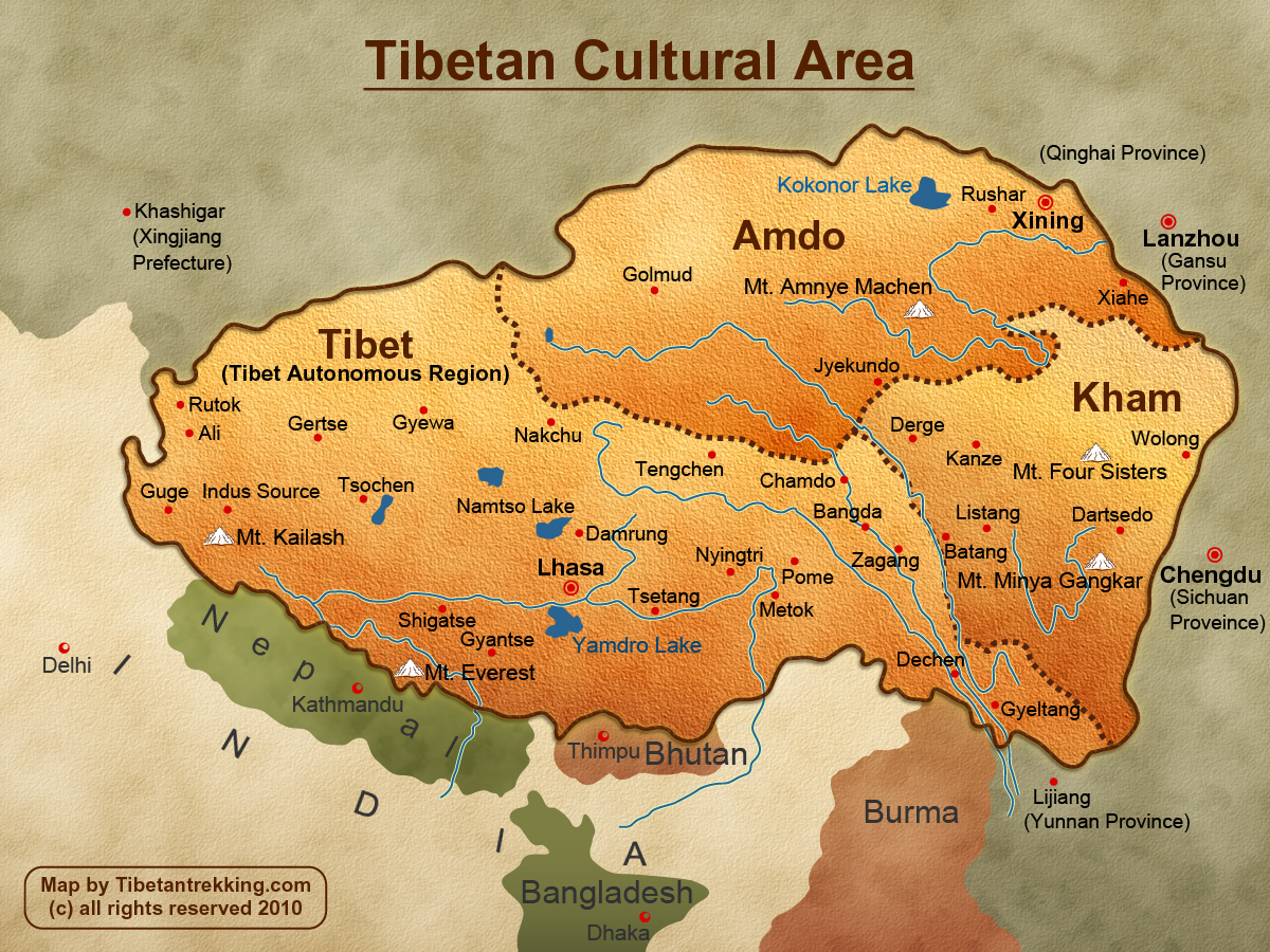 Mapa do Tibete