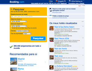 Site para encontrar hoteis - booking.com