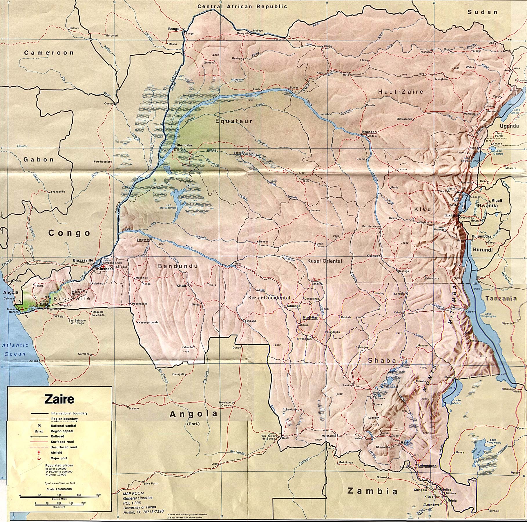 Mapa da Republica Democratica do Congo