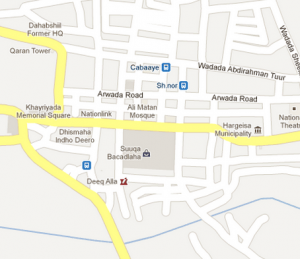 Mapa de Hargeisa, Somalilandia