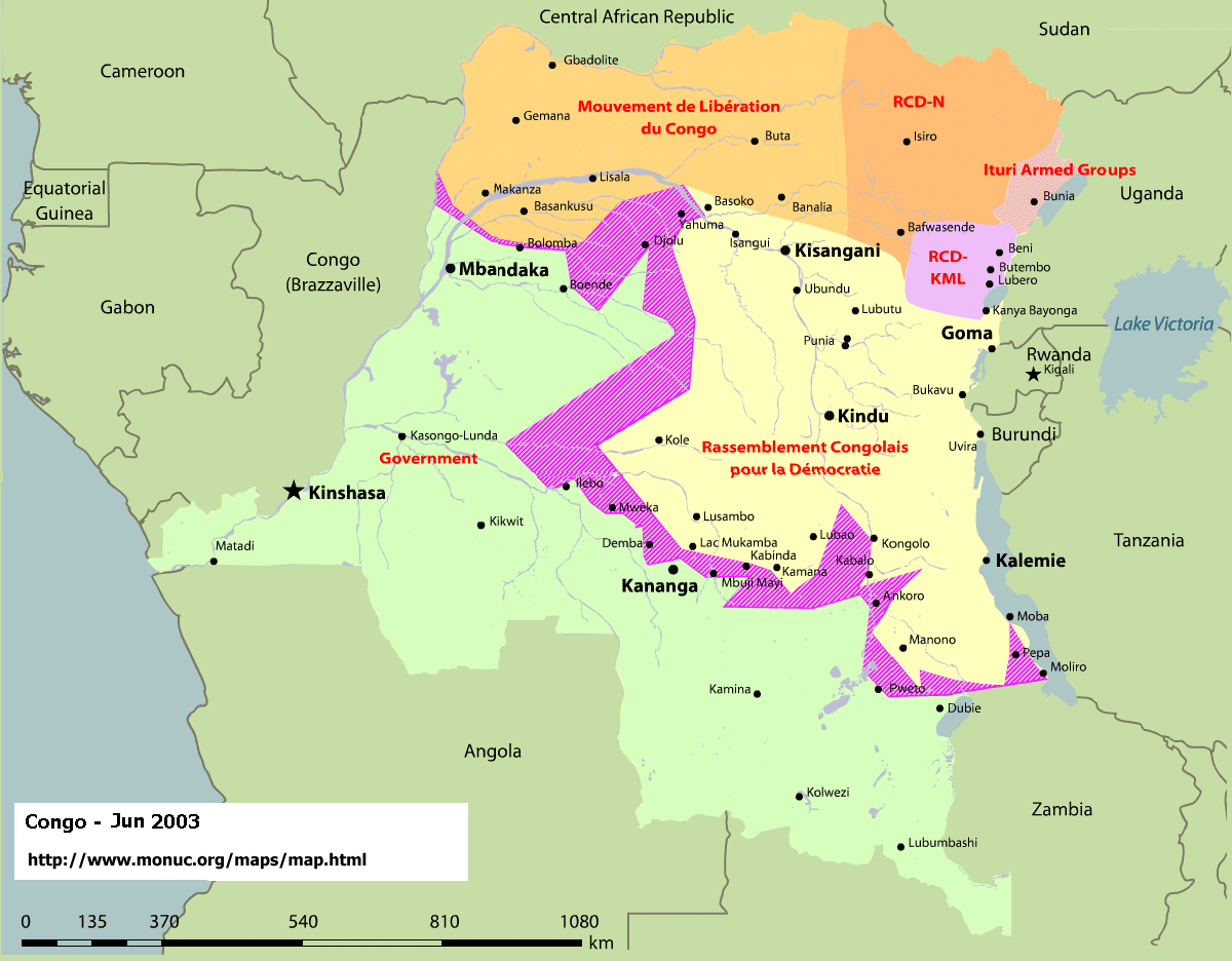 Mapa perigo Congo