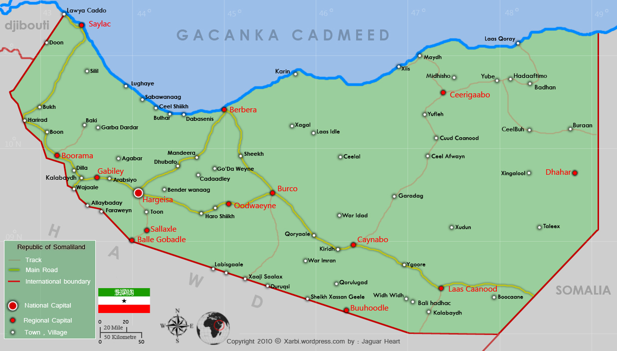 Mapa da Somalilandia