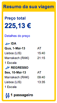 Bilhete avião Lisboa Marrakech em Marrocos