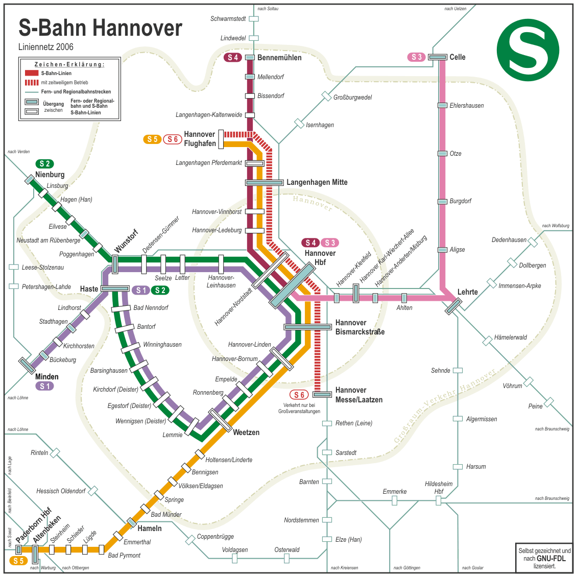 Mapa Metro Hannover, Alemanha