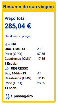 Bilhete avião Porto Casablanca em Marrocos
