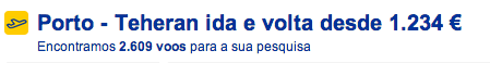 Bilhete aviao Porto Teerao no Irao