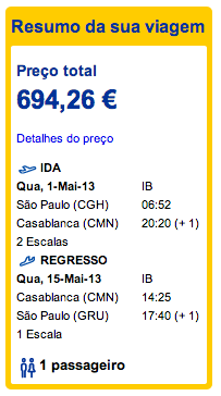 Bilhete avião São Paulo Casablanca em Marrocos