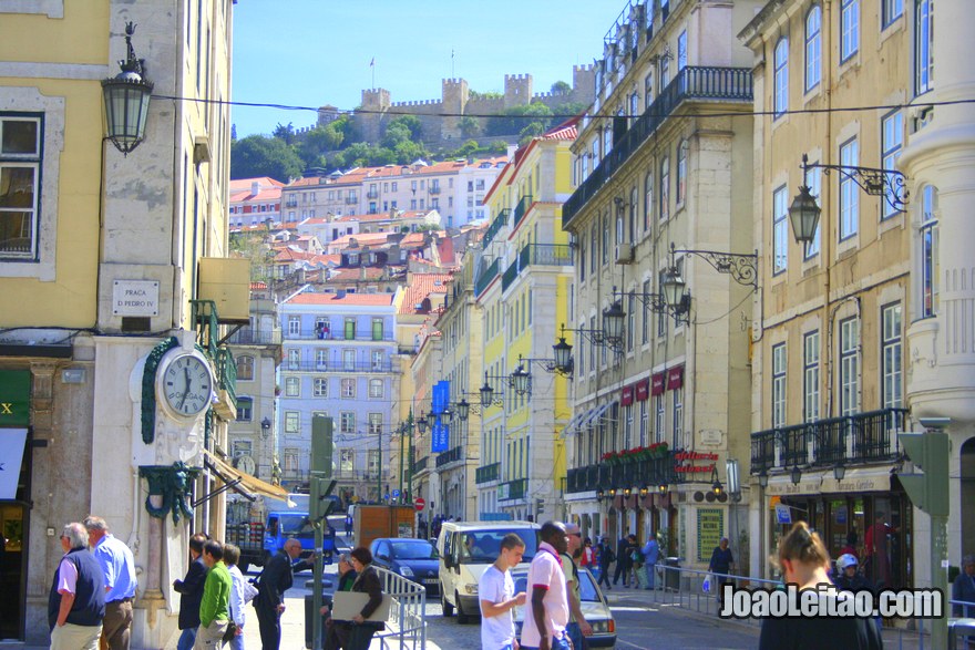 Foto  do começo da Baixa em Lisboa