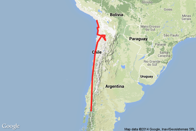 Mapa de dirigir no Chile