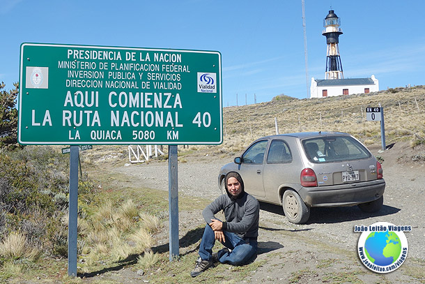 KM 0 da Ruta 40 no sul da Argentina