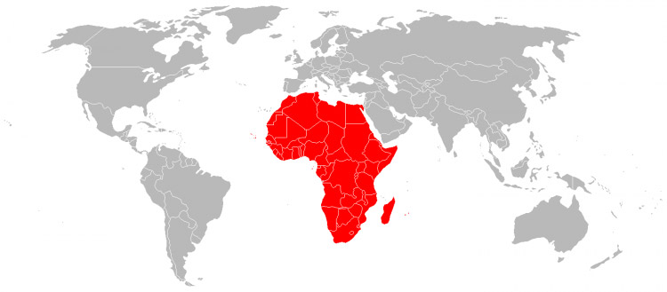 Map of Africa - the African continent