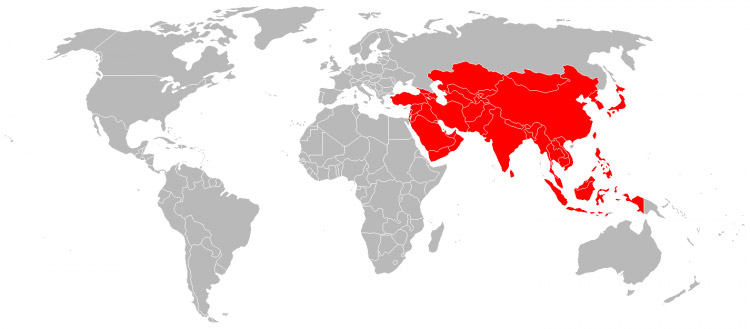 Map of Asia - the Asian continent