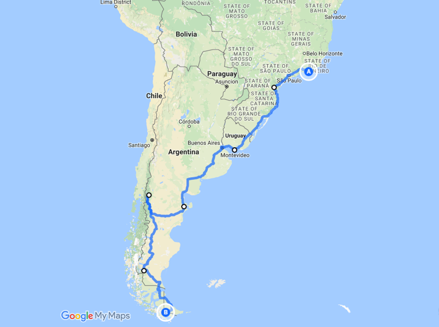 MAPA RIO DE JANEIRO - USHUAIA