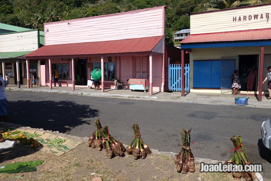 Mercado de rua em Levuka na Ilha Ovalau nas Fiji