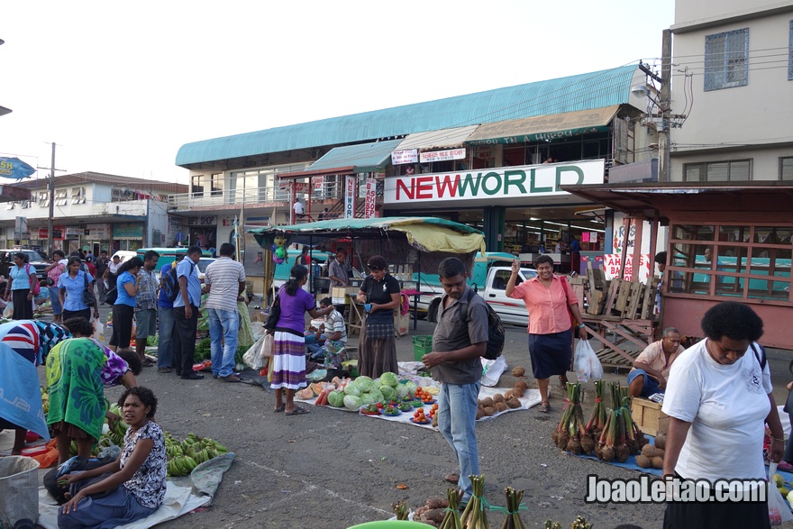 Mercado de rua em Nadi nas Fiji
