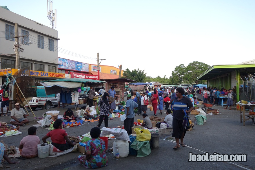 Mercado de rua em Nadi nas Fiji
