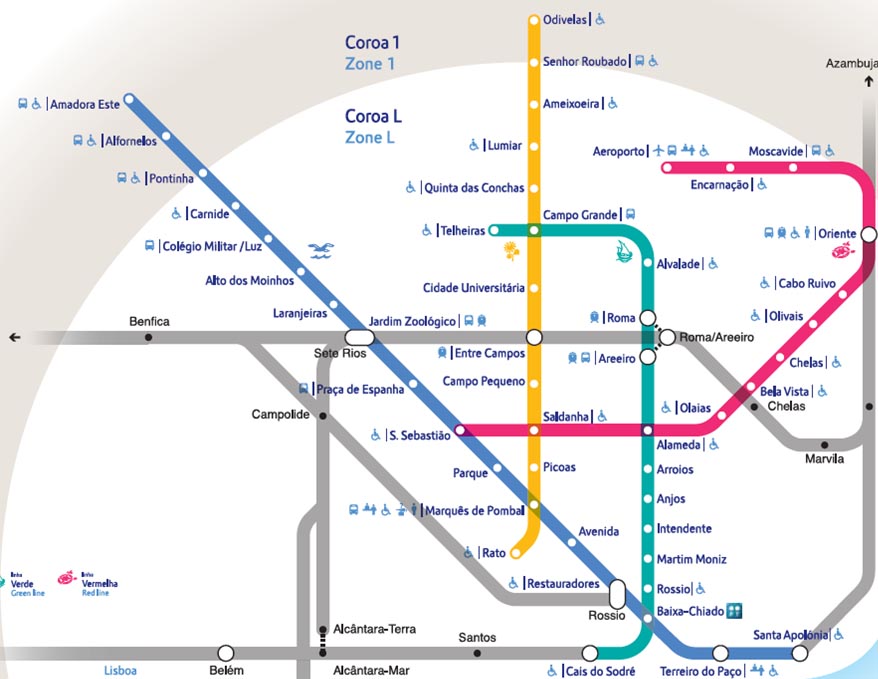 Mapa do Metro de Lisboa