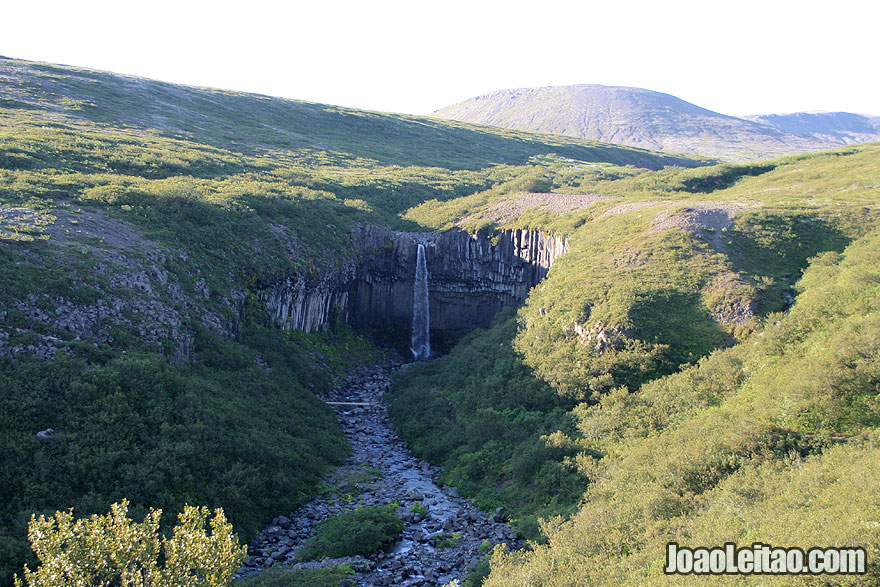 Quedas de água Svartifoss no Parque Nacional Skaftafell