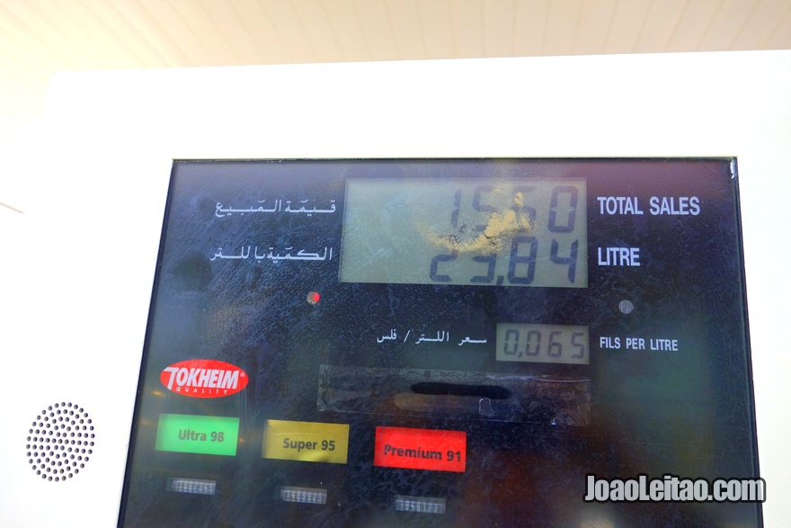 O preço da gasolina no Kuwait