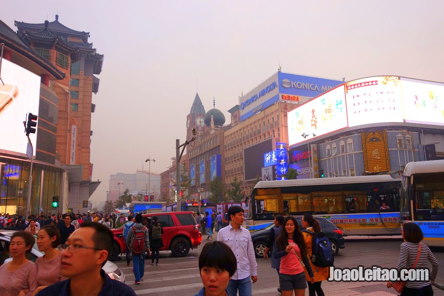 Ruas movimentadas de Pequim