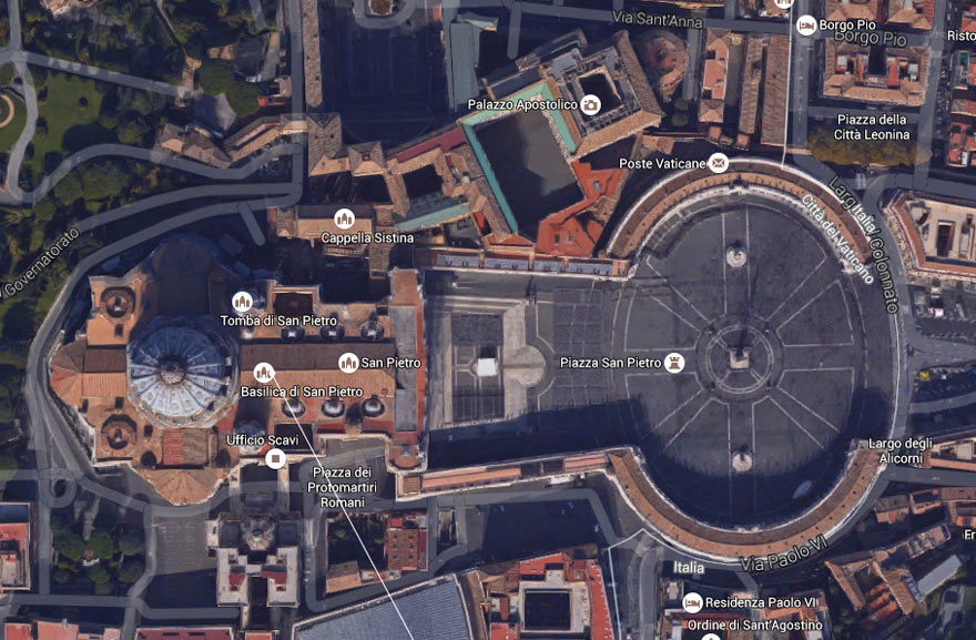 Imagem satélite da Praça de São Pedro