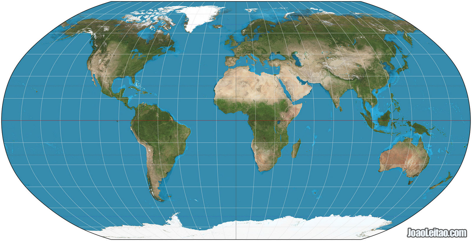 MAPA MUNDI COM PROJECÇÃO DE ROBINSON